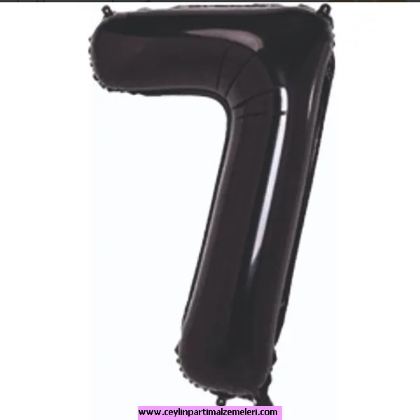 7 Rakam Siyah Folyo Balon